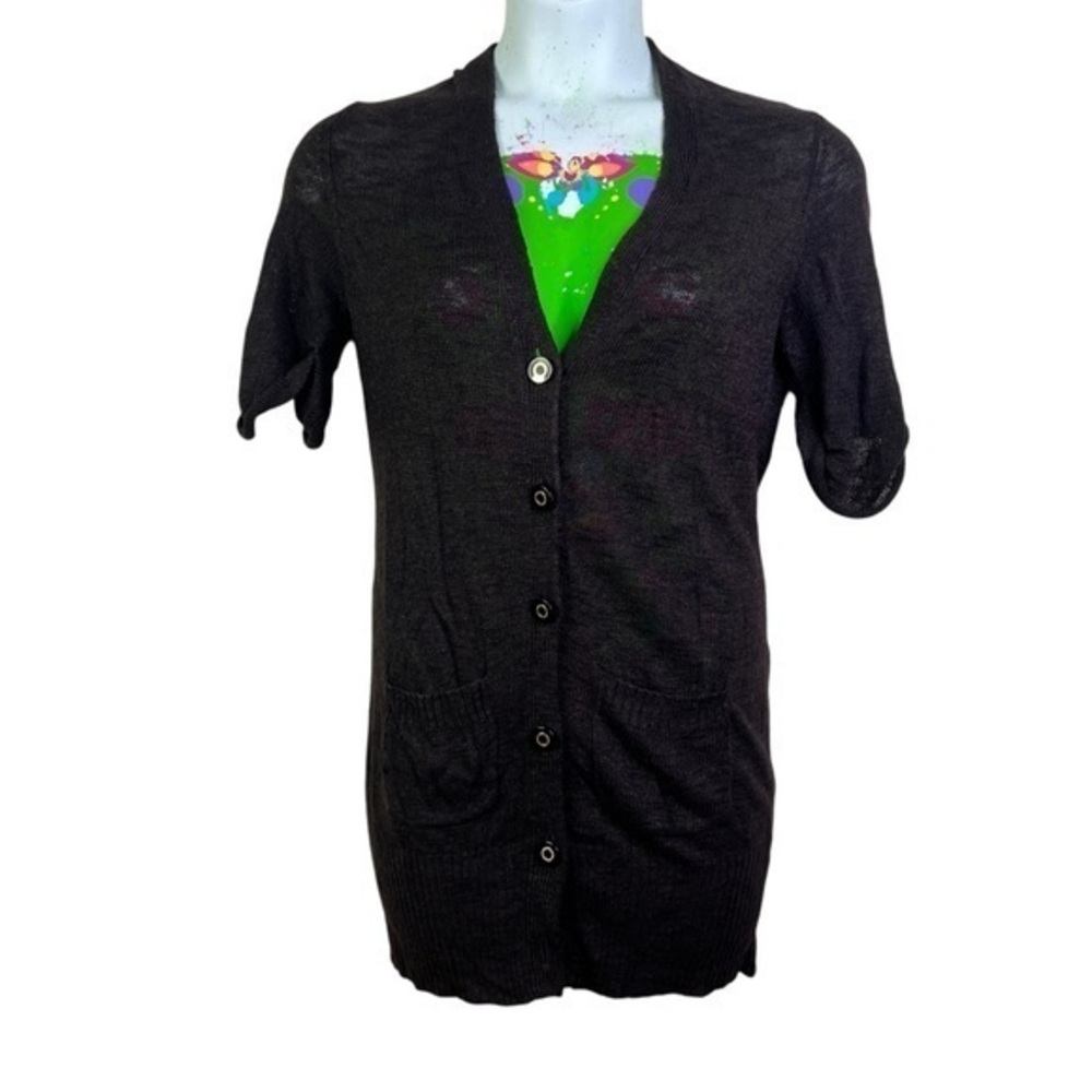 Tory Burch Women’s Black Button-Up Cardigan short sleeve size M